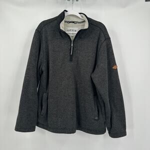 Orvis Mens 1/4 Zip Jacket Size L Outdoor Rugged Fall Layer Fleece Sherpa Lined